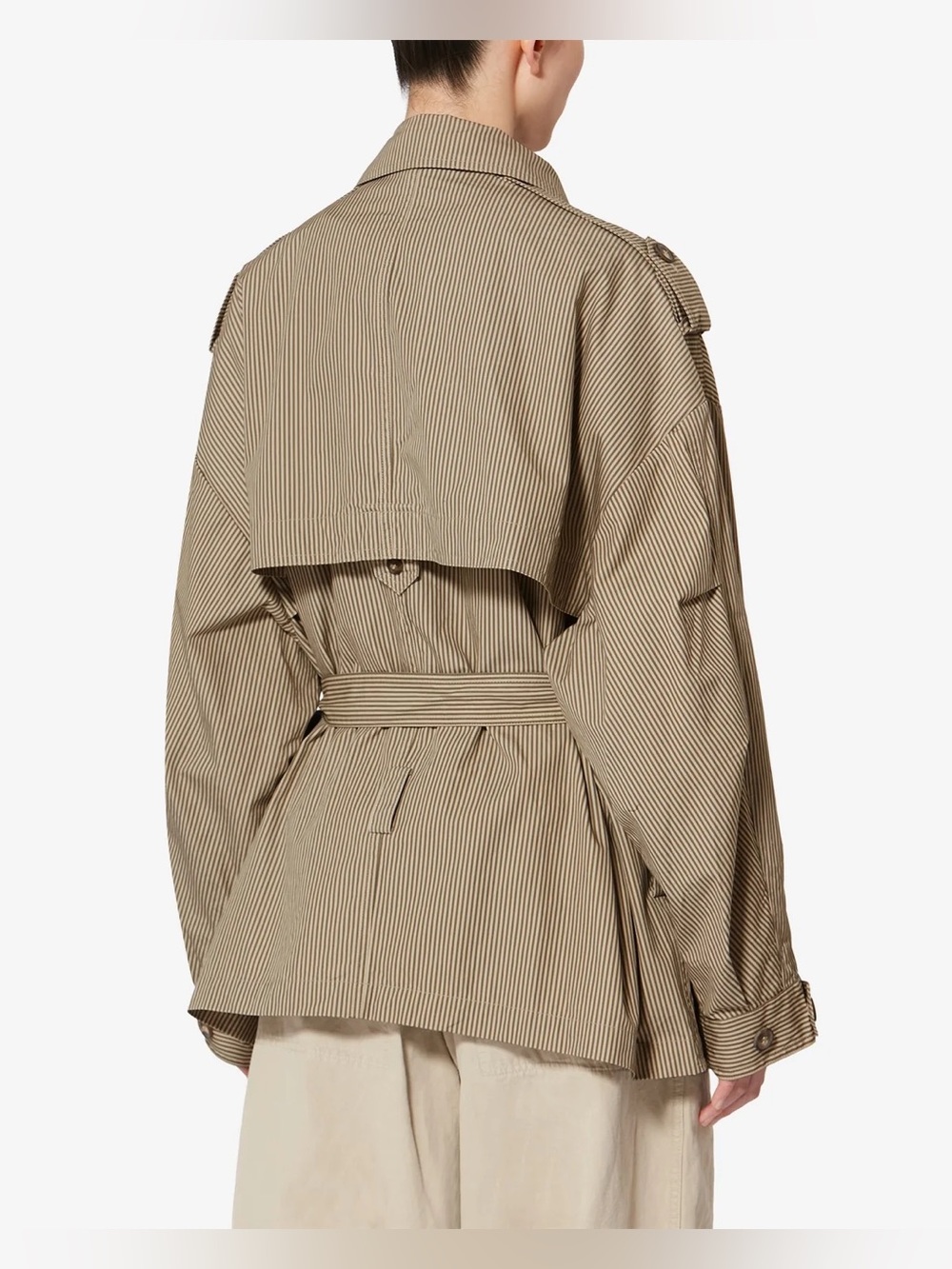 NWT Isabel Marant Etoile Claya Jacket Trench Coat Beige Khaki 38 US 6 Medium - Picture 3 of 16